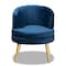Baxton Studio Baptiste Glam and Luxe Navy Blue Velvet Fabric and Gold Finished Wood Accent Chair 175-11234-Zoro - alternate 4